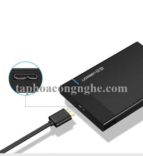 Ugreen 10898 0.5M màu Đen Cáp USB 3.0 sang MICRO USB 3.0 cho ổ cứng hỗ trợ nguồn US140 30010898